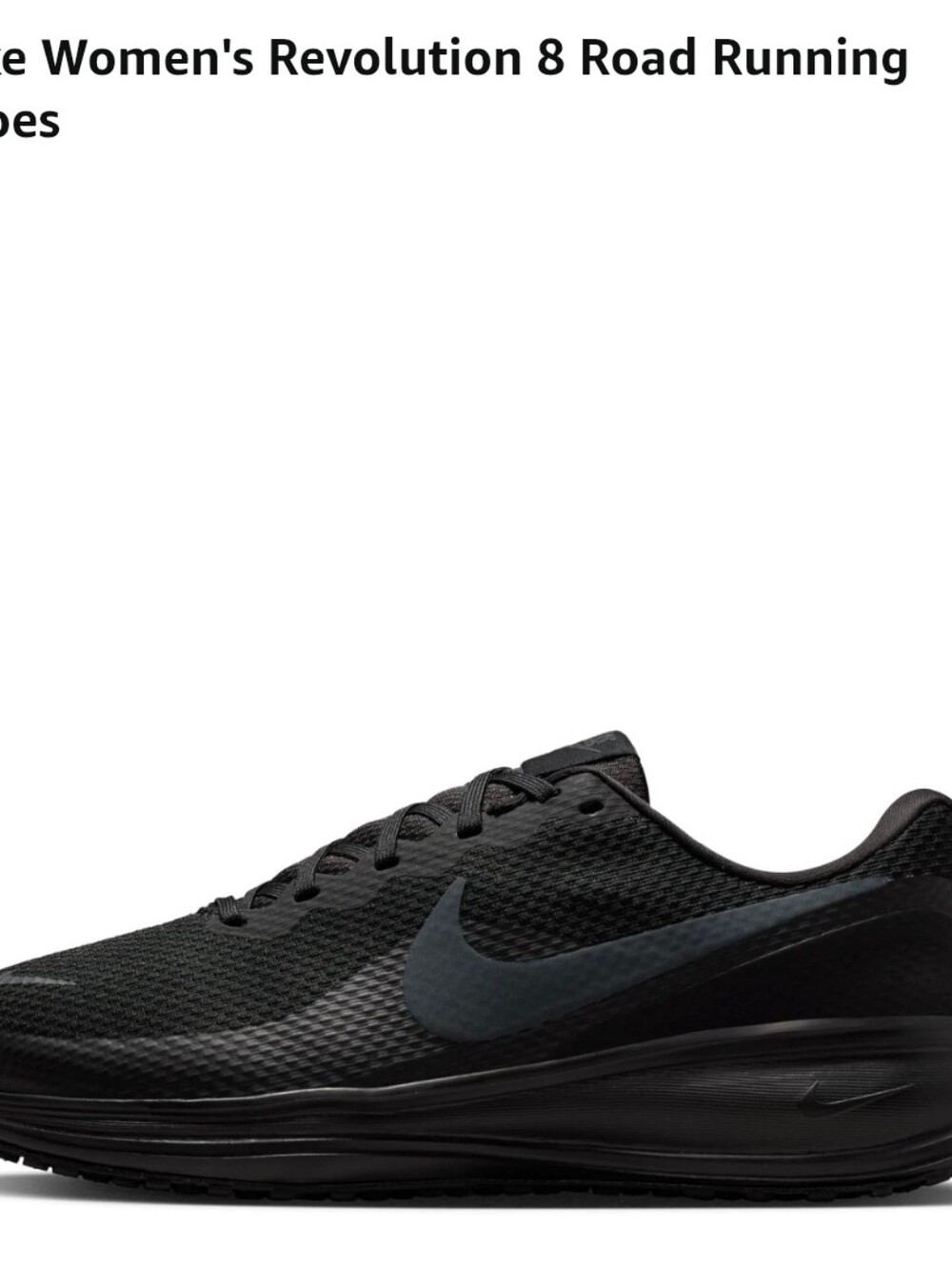 Nike Revolution 8 Size 10 Wide Womens Black Running Sneakers